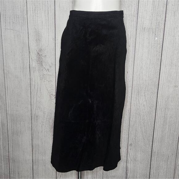 VTG Y2K Black Suede Leather Pendleton Skirt, sz 10 - Picture 5 of 9